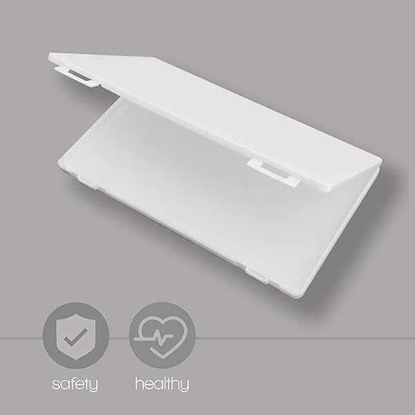 CYBERTECH Portable Mask Storage Box 2 Pack Dustproof Organizer Easy Carry Case with Bonus Adjustable Ear Strap Hooks White - View 5 of 9