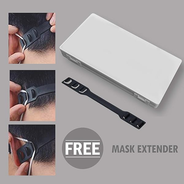 CYBERTECH Portable Mask Storage Box 2 Pack Dustproof Organizer Easy Carry Case with Bonus Adjustable Ear Strap Hooks White - View 9 of 9