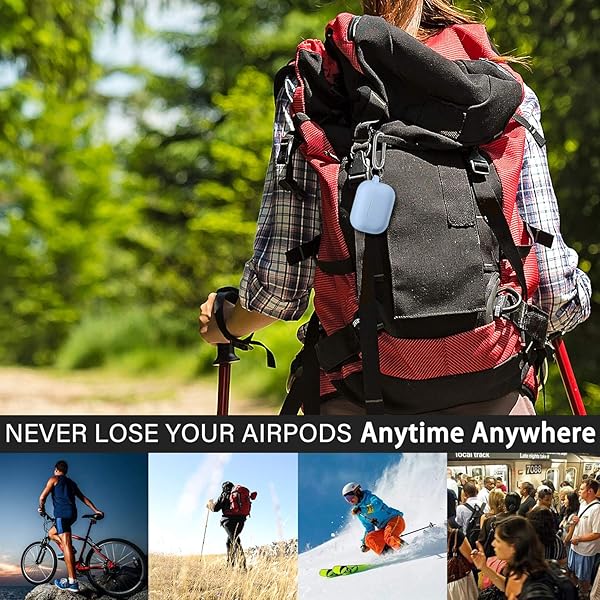 R-fun Rfun Soft Silicone Protective Case for AirPods Pro 2nd 1st Generation with Cleaner Kit and Keychain Sky Blue for Men and Women - View 9 of 9