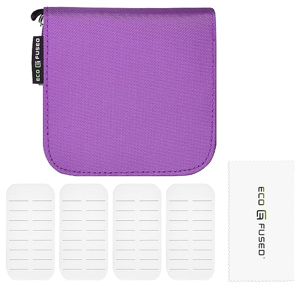 Eco-Fused Eco-Fused Memory Card Case: 44 Slot Holder for SD, Micro SD & CF - Perfect for Travel with Cleaning Cloth & Labels - View 7 of 9