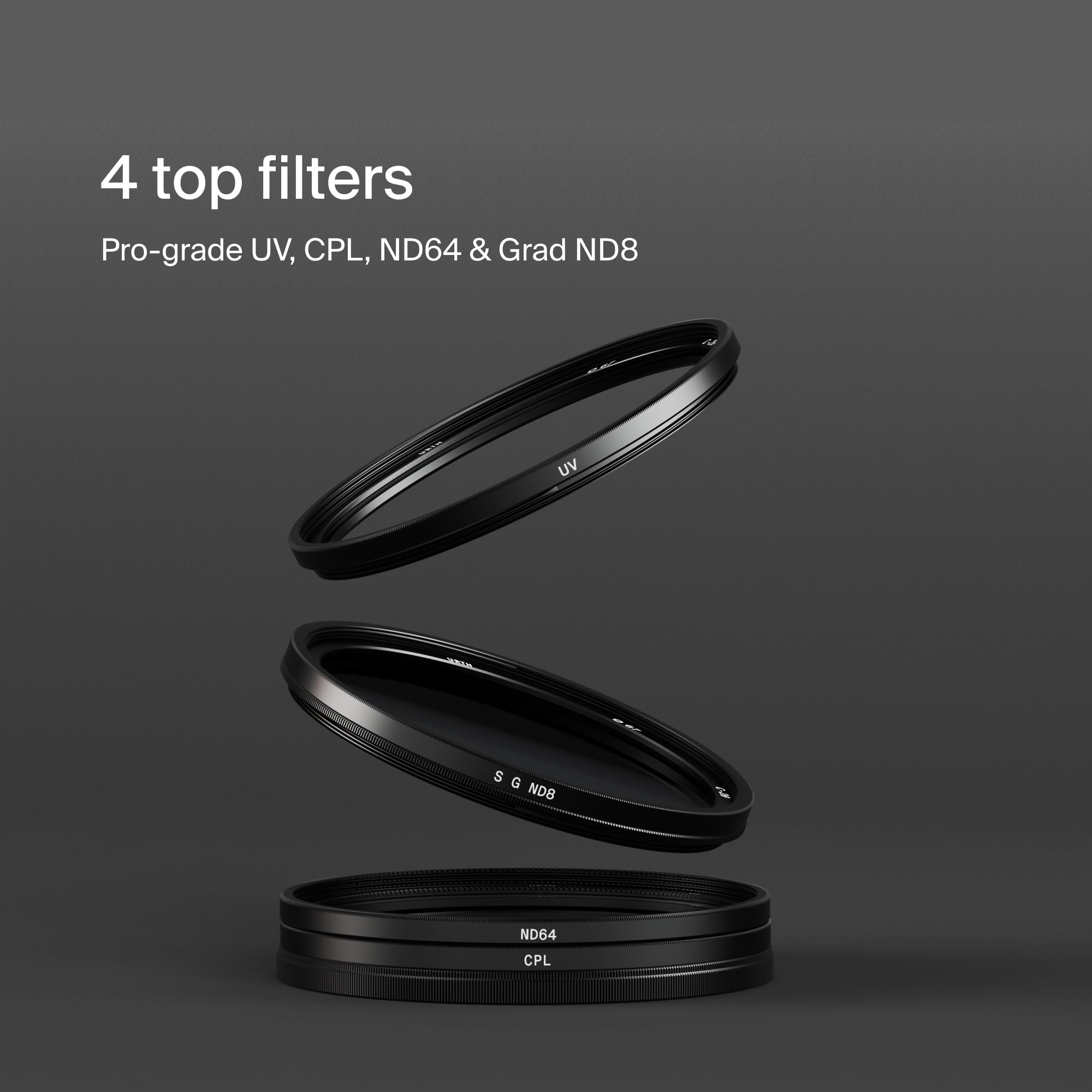 Urth 72mm 4-in-1 Lens Filter Kit UV CPL ND64 Soft Grad ND8 Multi-Coated Optical Glass Ultra-Slim Camera Lens Filters - View 2 of 9