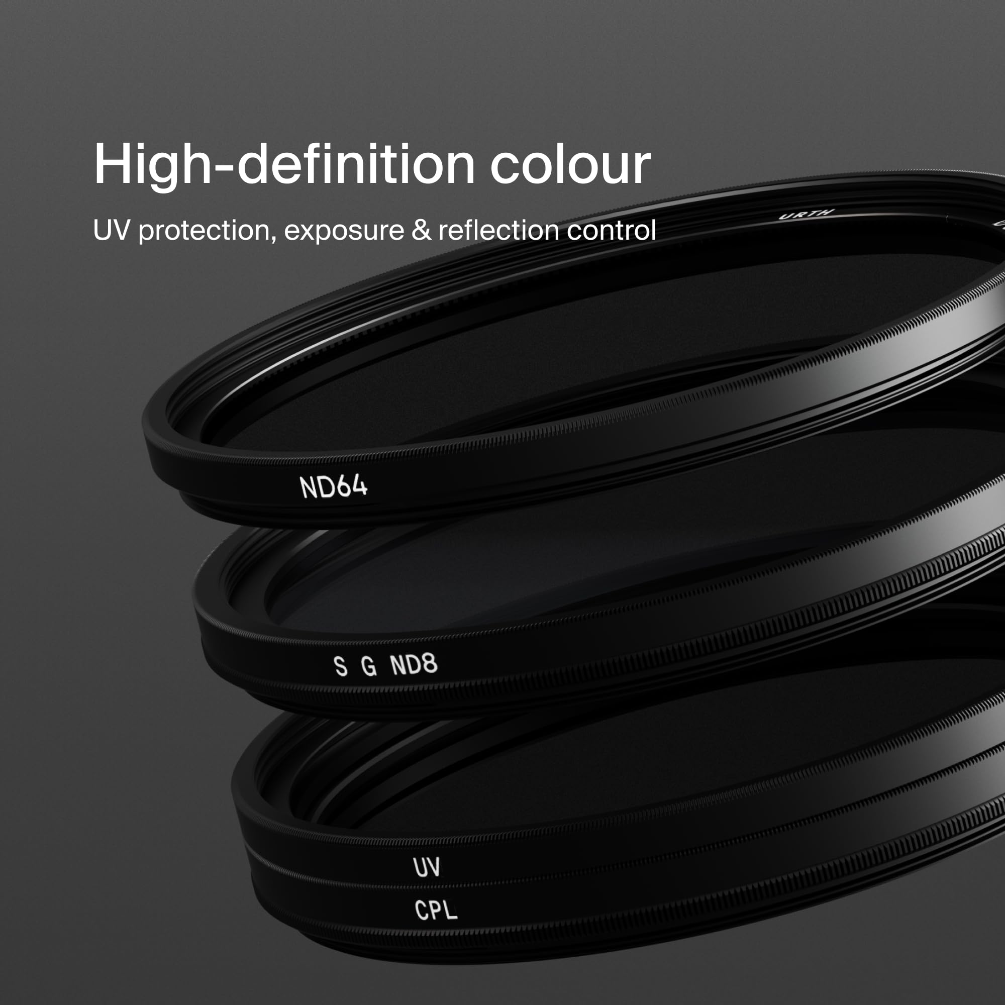 Urth 72mm 4-in-1 Lens Filter Kit UV CPL ND64 Soft Grad ND8 Multi-Coated Optical Glass Ultra-Slim Camera Lens Filters - View 4 of 9