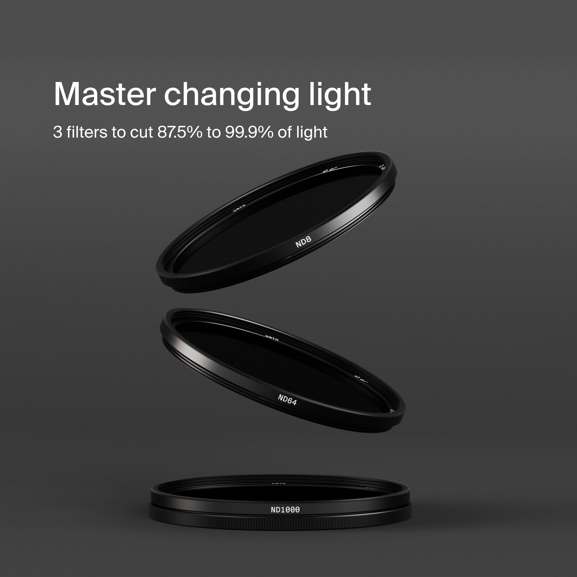 Urth Urth 95mm 3-in-1 Lens Filter Kit: ND8, ND64, ND1000 - Ultra-Slim, 20-Layer Nano-Coated Camera Filters - View 2 of 9