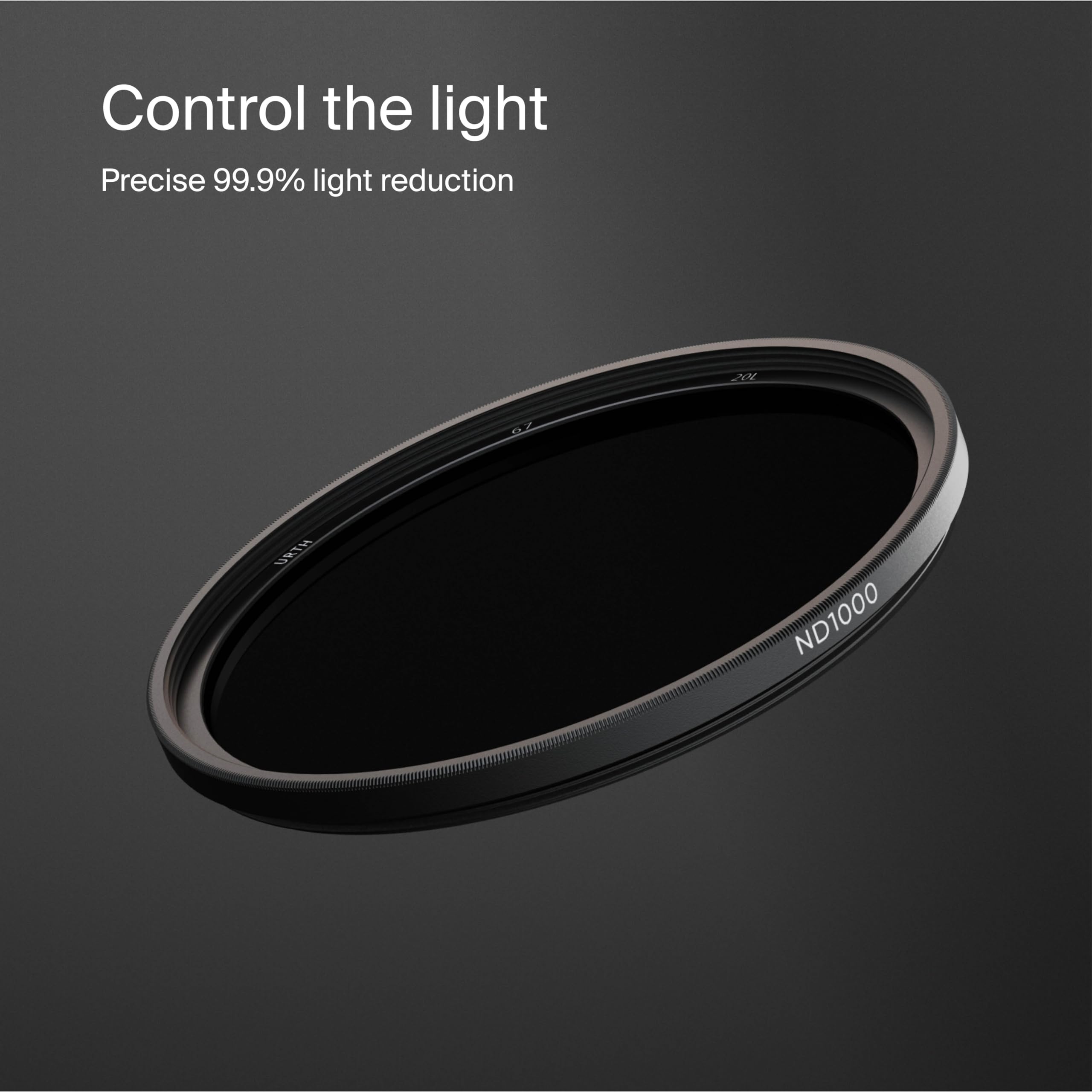 Urth 62mm ND1000 10 Stop Lens Filter 20 Layer Nano Coated Ultra Slim Neutral Density Camera Exposure Filter - View 3 of 8
