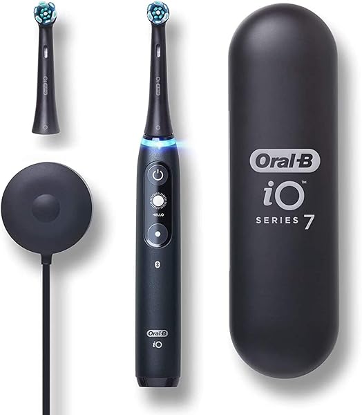 Oral-B Oral-B iO Series 7 Electric Toothbrush - Black Onyx with 2 Replacement Brush Heads for Superior Oral Care