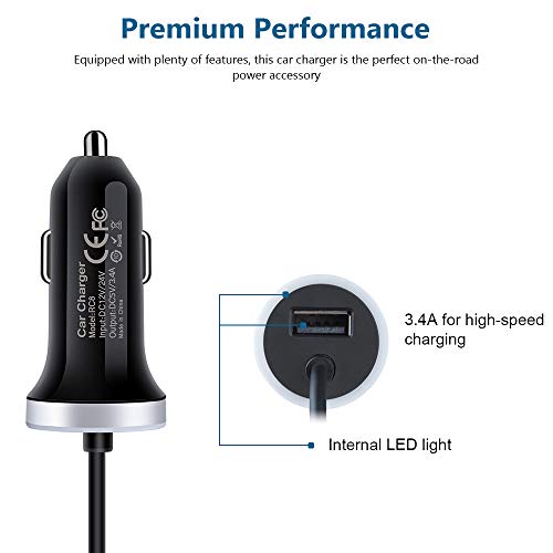 ANDHOT Fast USB C Car Charger 3.4A + 3ft Type C Cable for Samsung Galaxy, LG, Moto & Google Pixel - Quick Charge Anywhere! - View 4 of 9