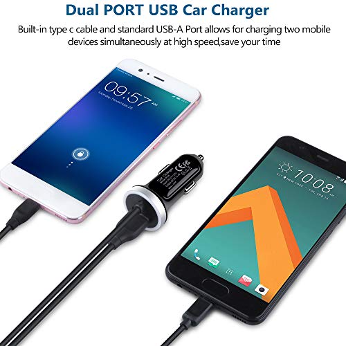 ANDHOT Fast USB C Car Charger 3.4A + 3ft Type C Cable for Samsung Galaxy, LG, Moto & Google Pixel - Quick Charge Anywhere! - View 6 of 9