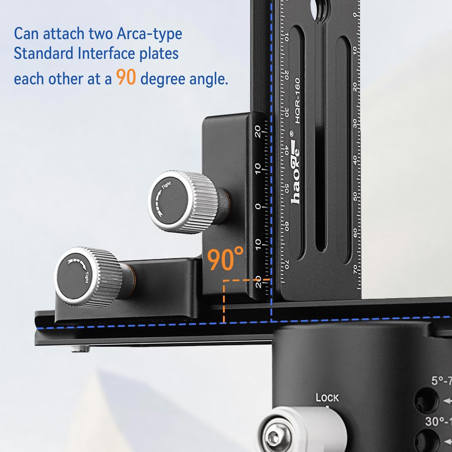Haoge Haoge CP-RA90 Right Angle Clamp 90 Degree Double Quick Release L Clamp for Arca Swiss RRS Benro Rail Plate Nodal Slide - View 2 of 9