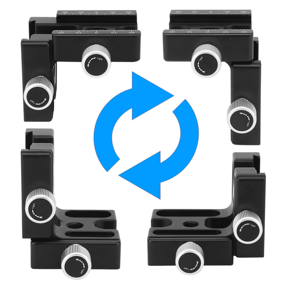 Haoge Haoge CP-RA90 Right Angle Clamp 90 Degree Double Quick Release L Clamp for Arca Swiss RRS Benro Rail Plate Nodal Slide - View 7 of 9