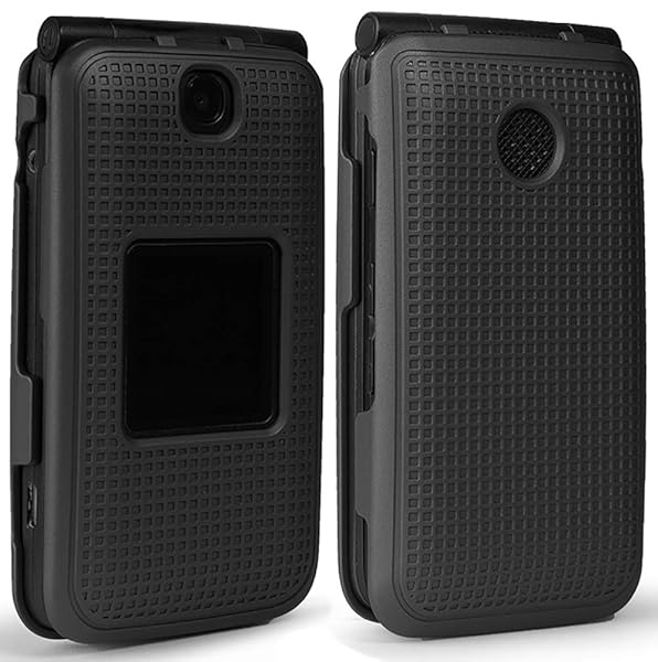Nakedcellphone Alcatel Go Flip V Case with Clip Black Snap-On Cover and Rotating Belt Holster Combo for MyFlip 4G AT&T Cingular Flip 2 A405DL 4051s 4044 A405 - View 3 of 10