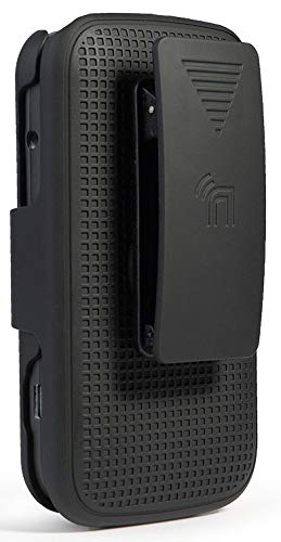 Nakedcellphone Alcatel Go Flip V Case with Clip Black Snap-On Cover and Rotating Belt Holster Combo for MyFlip 4G AT&T Cingular Flip 2 A405DL 4051s 4044 A405 - View 4 of 10