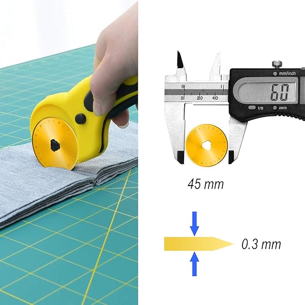 AITRAI Titanium Rotary Cutter Blades 45mm 10 Pack Replacement Blades for Quilting Scrapbooking Sewing Arts Crafts Improved Sharpness - View 3 of 8