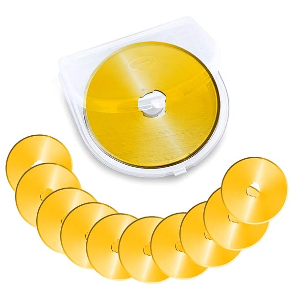 AITRAI Titanium Rotary Cutter Blades 45mm 10 Pack Replacement Blades for Quilting Scrapbooking Sewing Arts Crafts Improved Sharpness