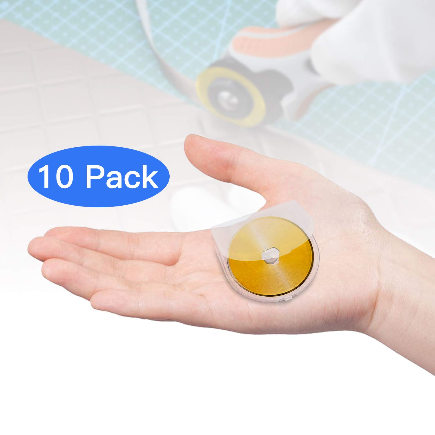 Titanium Rotary Cutter Blades 60mm 10 Pack Replacement Blades for Quilting Scrapbooking Sewing Arts Crafts - View 7 of 7