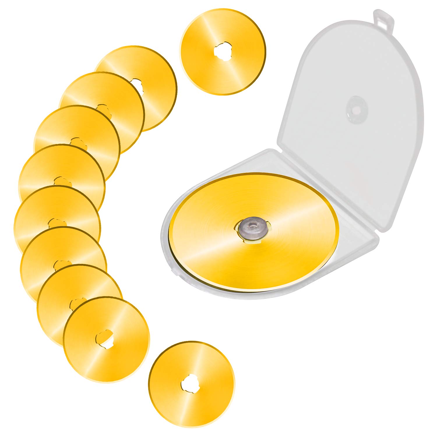 Titanium Rotary Cutter Blades 60mm 10 Pack Replacement Blades for Quilting Scrapbooking Sewing Arts Crafts