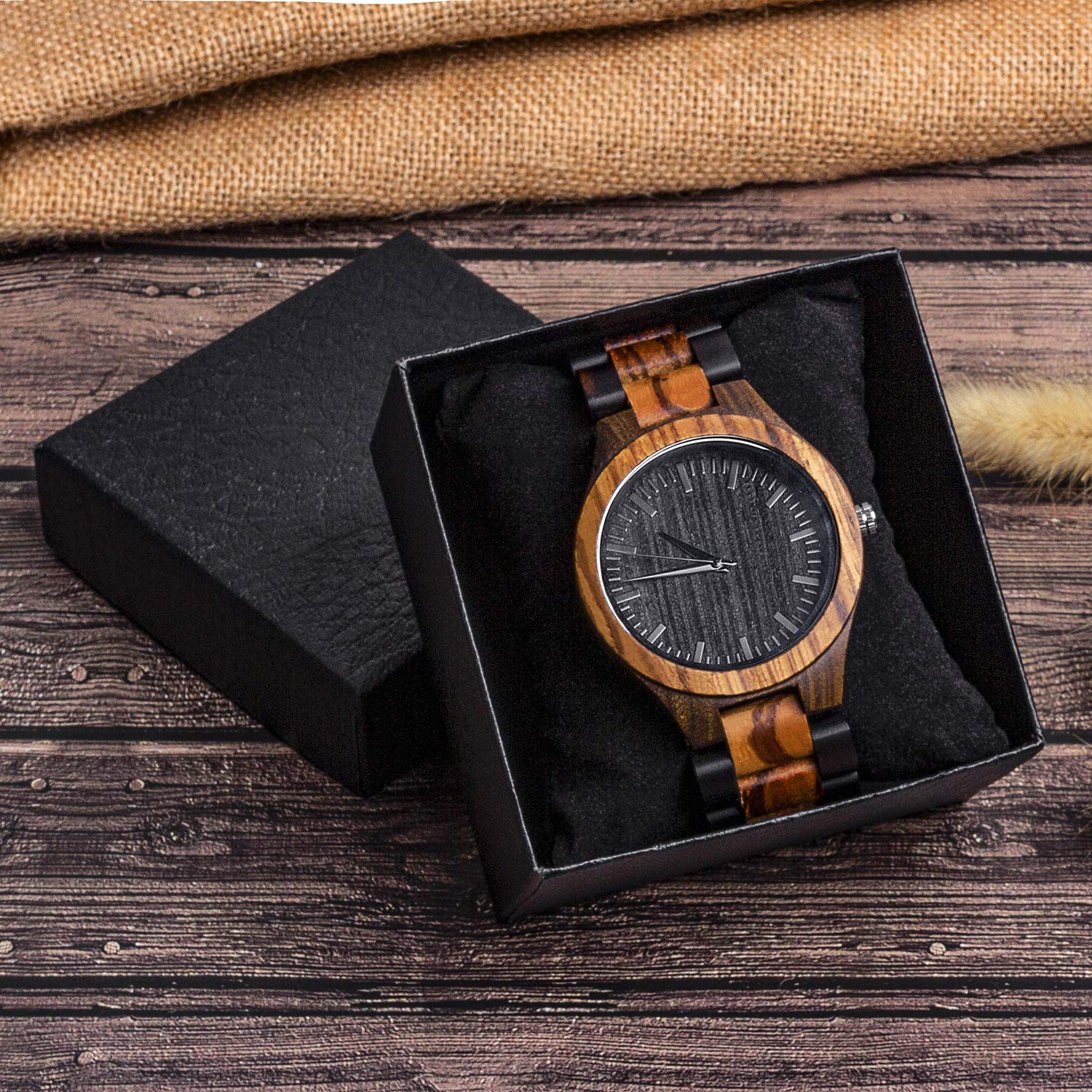 KOSTING Custom Engraved Wooden Watch for Son Personalized Gift for Anniversary Christmas Birthday Father's Day Graduation Valentine's Day - View 6 of 8