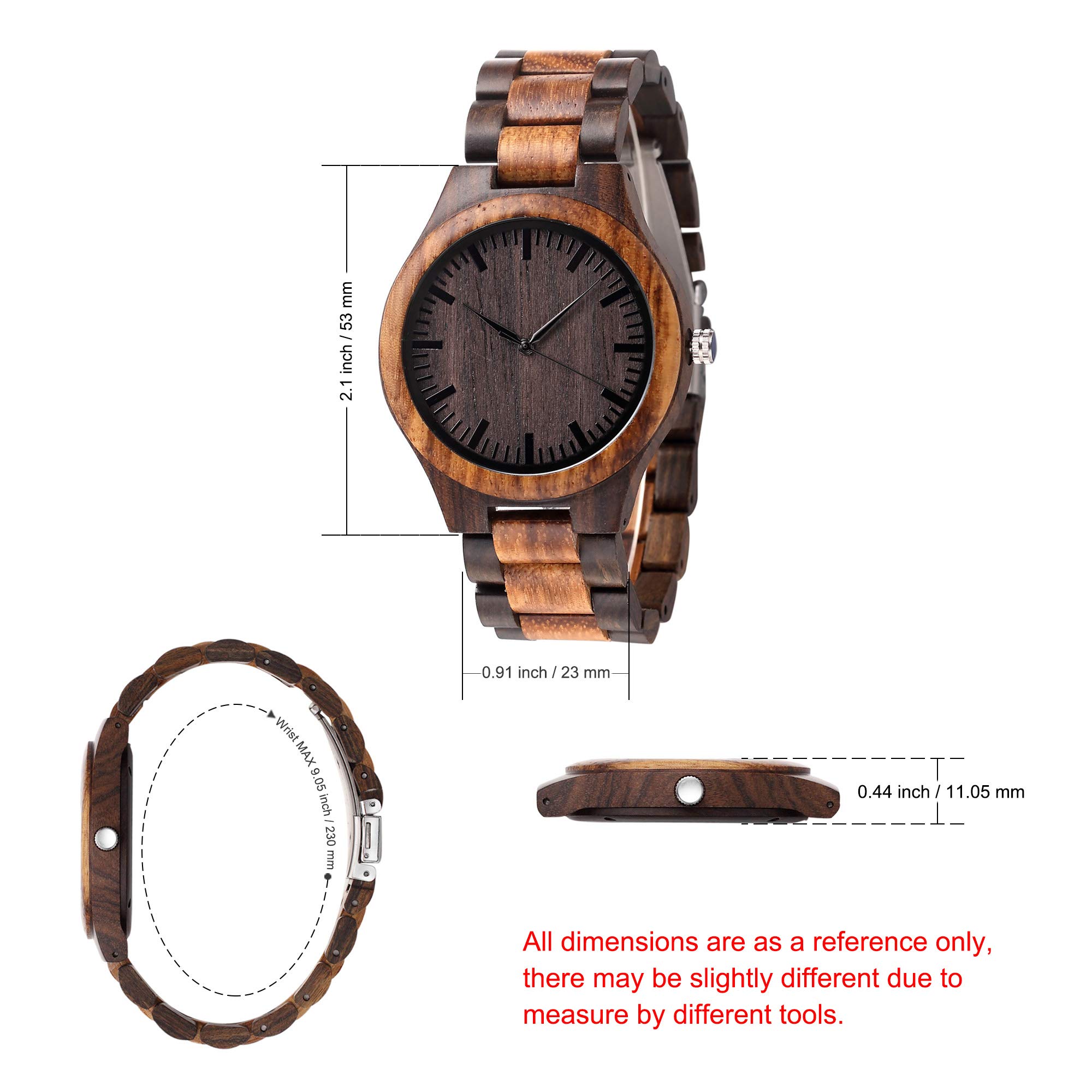 KOSTING Custom Engraved Wooden Watch for Son Personalized Gift for Anniversary Christmas Birthday Father's Day Graduation Valentine's Day - View 8 of 8