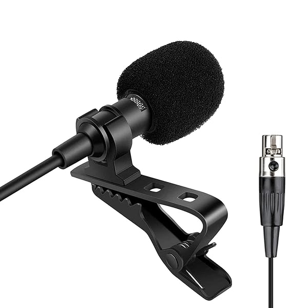 Sujeetec Sujeetec Lavalier Microphone Compatible with AKG Samson Wireless Transmitter Unidirectional Condenser Mini XLR TA3F Plug
