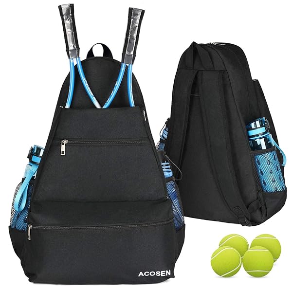 ACOSEN ACOSEN Tennis Bag & Backpack - Large, Versatile Storage for Rackets, Paddles & Accessories - Ideal for Tennis, Pickleball & More