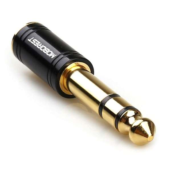 MOBOREST MOBOREST 1/4'' to 1/8'' Stereo Audio Adapter - Pure Copper TRS Plug for Headphones & Amps - Black