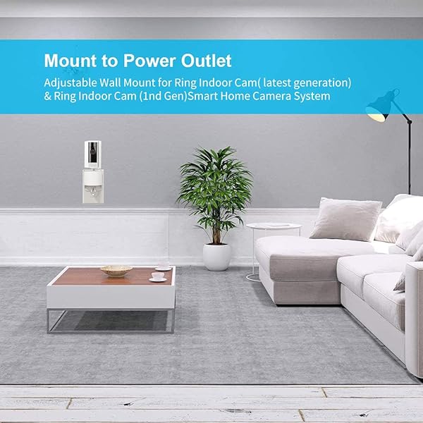Pefecon Outlet Mount for Ring Indoor Cam 2 Pack Plug-in Wall Mount Stand 360 Degree Swivel Space Saving Design Not Included - View 6 of 8