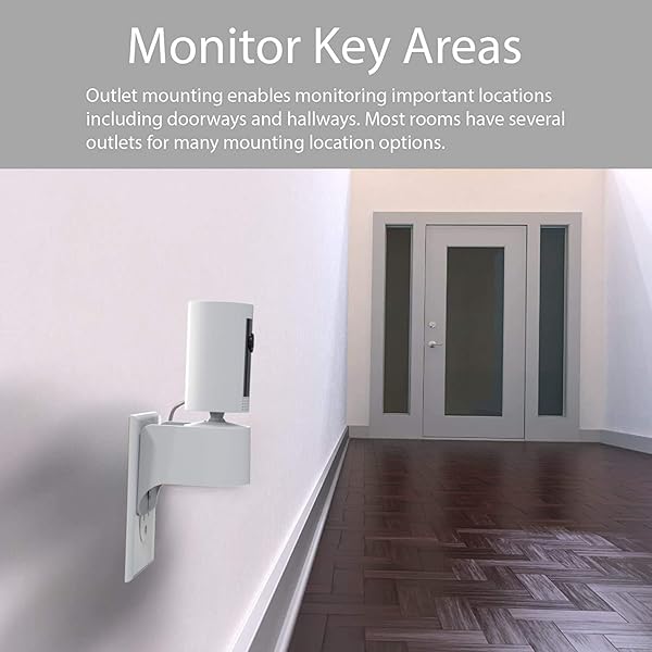 Pefecon Outlet Mount for Ring Indoor Cam 2 Pack Plug-in Wall Mount Stand 360 Degree Swivel Space Saving Design Not Included - View 8 of 8