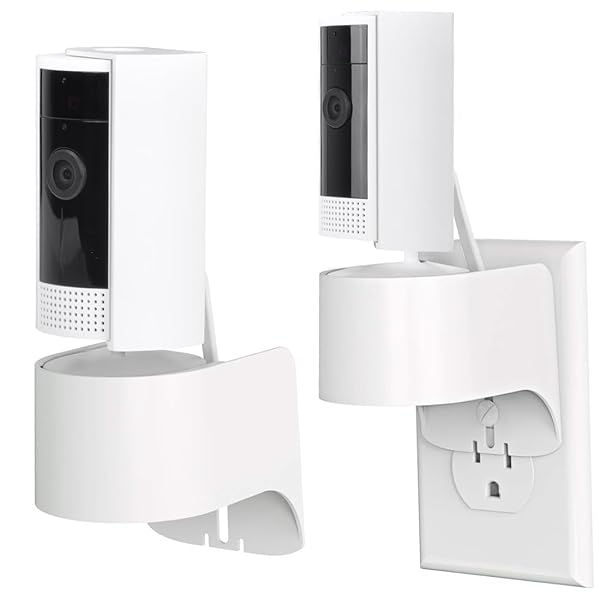 Pefecon Outlet Mount for Ring Indoor Cam 2 Pack Plug-in Wall Mount Stand 360 Degree Swivel Space Saving Design Not Included