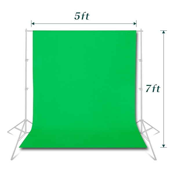 EMART EMART 5x7ft Green Screen Backdrop - Wrinkle-Resistant Chroma Key Cloth for Zoom, Photoshoots & Live Streaming with 2 Spring Clamps - View 6 of 9