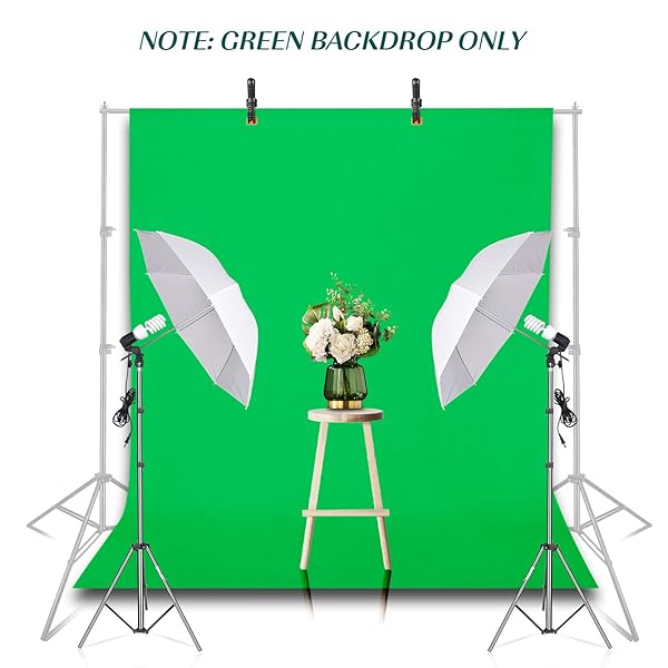 EMART EMART 5x7ft Green Screen Backdrop - Wrinkle-Resistant Chroma Key Cloth for Zoom, Photoshoots & Live Streaming with 2 Spring Clamps - View 9 of 9
