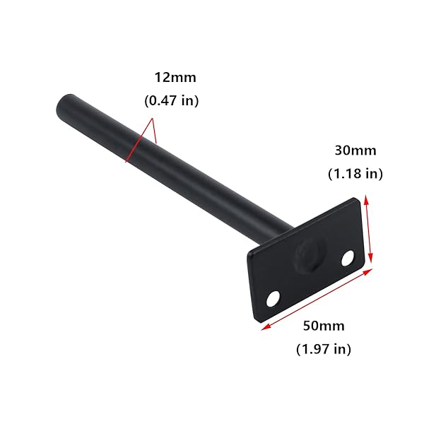 Antrader Antrader 4PCS Black Floating Shelf Brackets Heavy Duty Wall Support with Screws and Expansion Screws Steel 5.9 Inch Rod Length - View 4 of 7