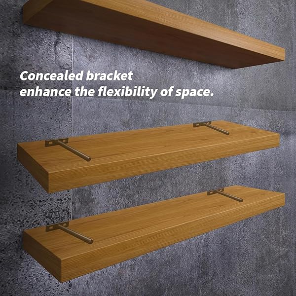 Antrader Antrader 4PCS Black Floating Shelf Brackets Heavy Duty Wall Support with Screws and Expansion Screws Steel 5.9 Inch Rod Length - View 6 of 7