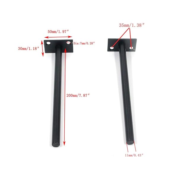 Antrader Antrader 4PCS Black Floating Shelf Brackets Heavy Duty Steel Wall Support with Screws and Wall Plugs 7.87 Inch Rod Length - View 3 of 8