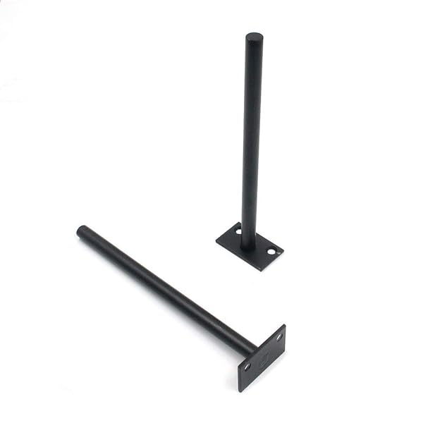 Antrader Antrader 4PCS Black Floating Shelf Brackets Heavy Duty Steel Wall Support with Screws and Wall Plugs 7.87 Inch Rod Length - View 4 of 8