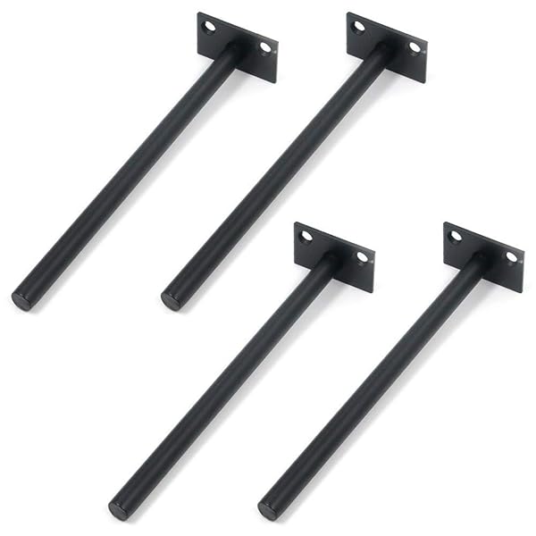 Antrader Antrader 4PCS Black Floating Shelf Brackets Heavy Duty Steel Wall Support with Screws and Wall Plugs 7.87 Inch Rod Length - View 2 of 8