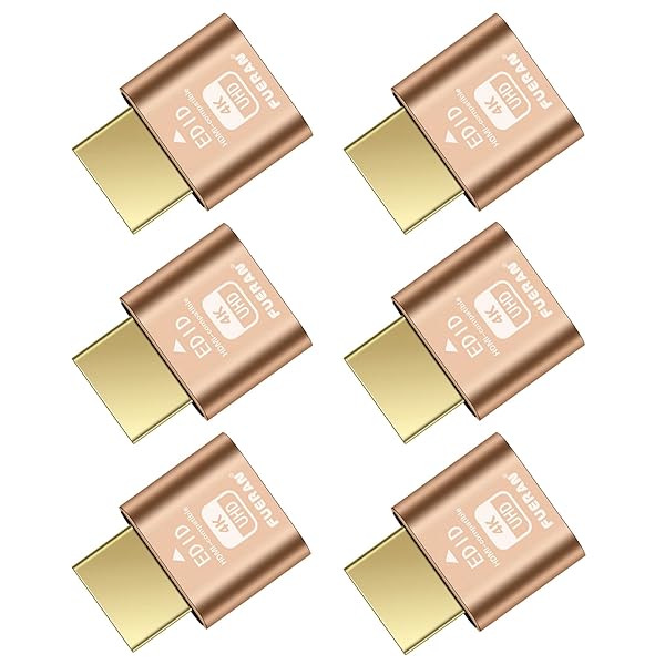 FUERAN FUERAN 4K HDMI Dummy Plug - Virtual Monitor Emulator for Windows, Mac, Linux | 6 Pack EDID Adapter Supports 4096x2160@60Hz