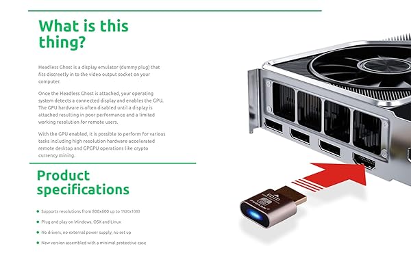 FUERAN FUERAN Dummy Plug HDMI Emulator - 1920x1080 @60Hz, 6-Pack for Headless Display Solutions - View 6 of 10