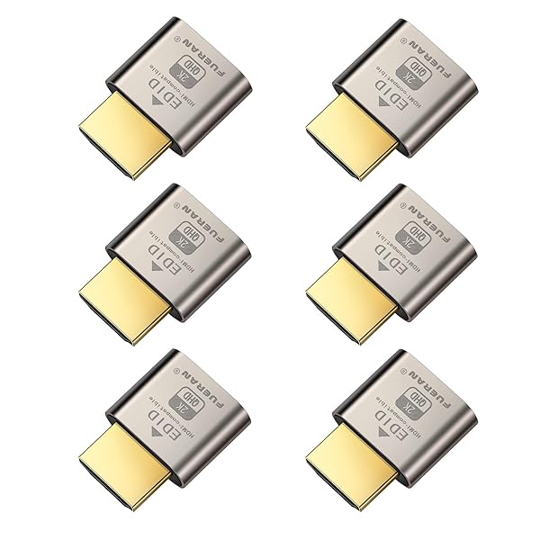 FUERAN FUERAN Dummy Plug HDMI Emulator - 1920x1080 @60Hz, 6-Pack for Headless Display Solutions