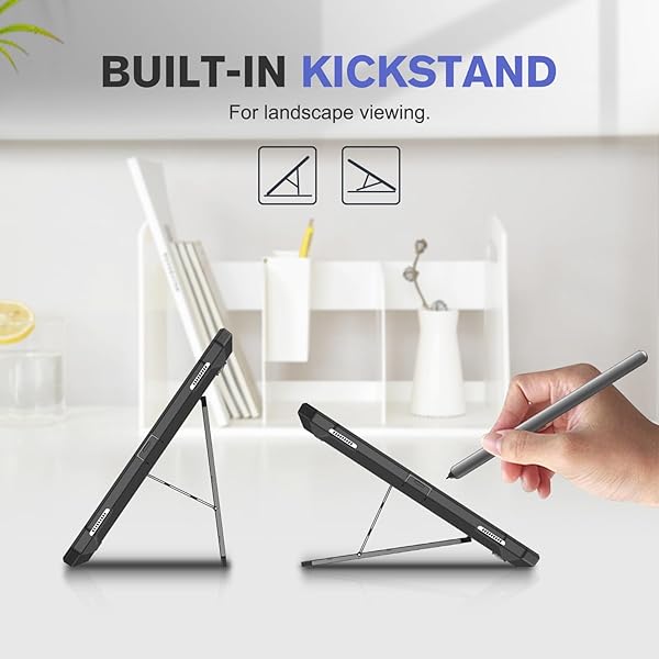 FINTIE Fintie Shockproof Case for Samsung Galaxy Tab S6 10.5 2019 Rugged Unibody Hybrid Bumper Kickstand Cover with Screen Protector Black - View 5 of 10