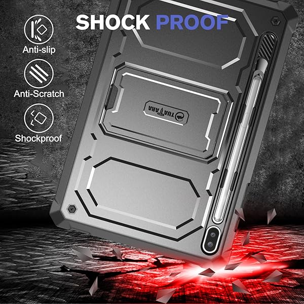 FINTIE Fintie Shockproof Case for Samsung Galaxy Tab S6 10.5 2019 Rugged Unibody Hybrid Bumper Kickstand Cover with Screen Protector Black - View 9 of 10