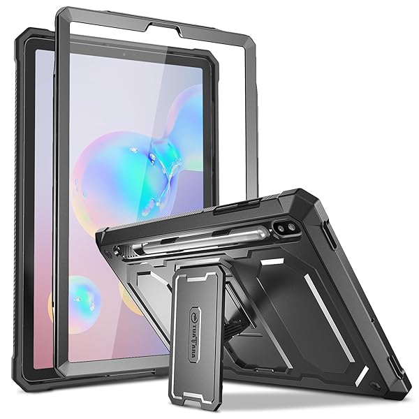 FINTIE Fintie Shockproof Case for Samsung Galaxy Tab S6 10.5 2019 Rugged Unibody Hybrid Bumper Kickstand Cover with Screen Protector Black - View 2 of 10