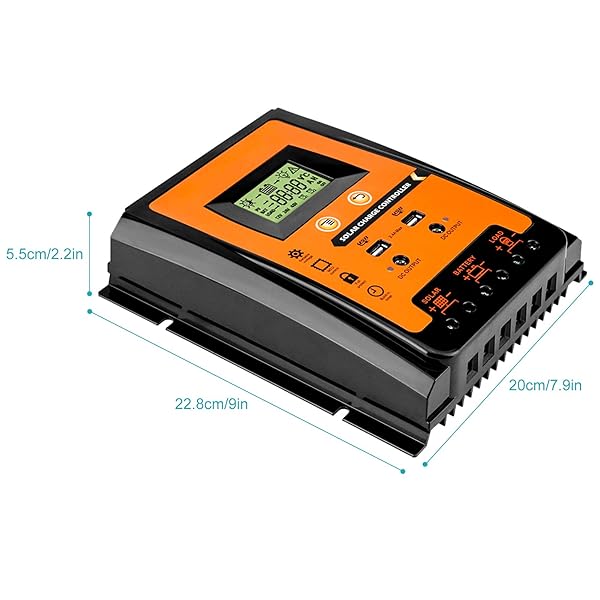 Yosoo Health Gear MPPT Solar Charge Controller 12V 24V 30A 50A 70A Dual USB LCD Display Battery Regulator for Solar Power Charging - View 7 of 10