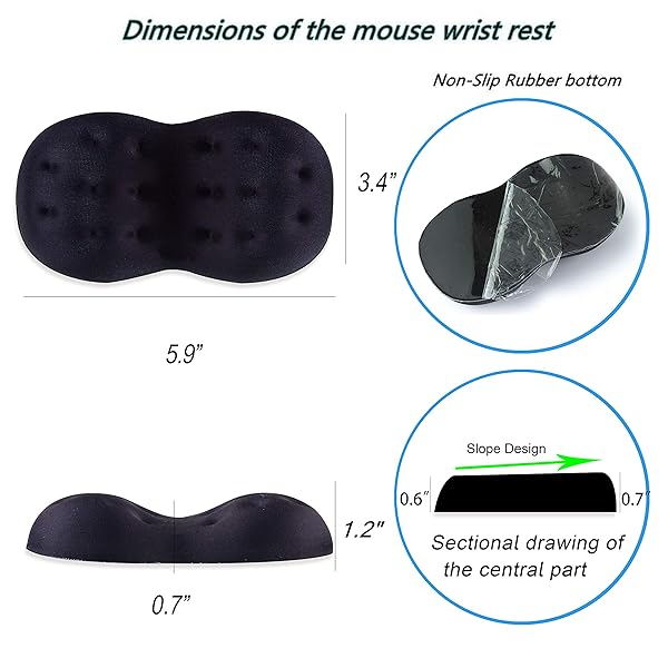BRILA BRILA Deluxe Ergonomic Mouse Wrist Rest Guard Soft Memory Foam Cushion Pad for Computer Laptop Office Work and Gaming - View 4 of 9