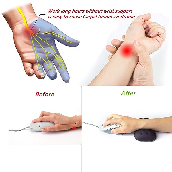 BRILA BRILA Deluxe Ergonomic Mouse Wrist Rest Guard Soft Memory Foam Cushion Pad for Computer Laptop Office Work and Gaming - View 9 of 9