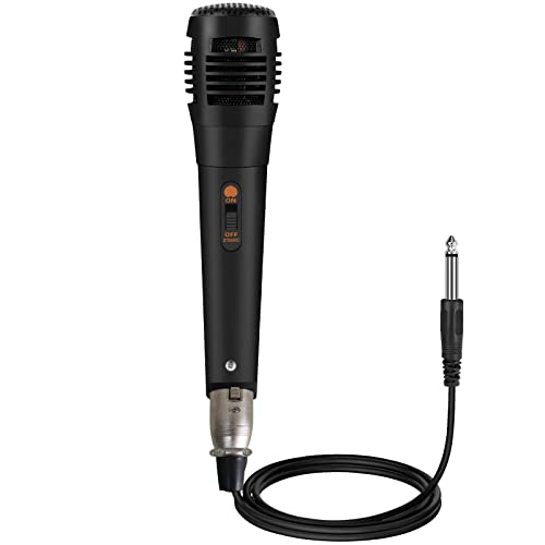 VOBRAMY Top Wired Dynamic Cardioid Microphone for Karaoke & Live Vocals - On/Off Switch, Perfect for Fashion Boutique Events