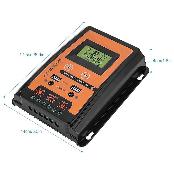 Yosoo Health Gear MPPT Solar Controller 12V 24V 30A 50A 70A Dual USB LCD Display Solar Power Battery Regulator - View 4 of 8