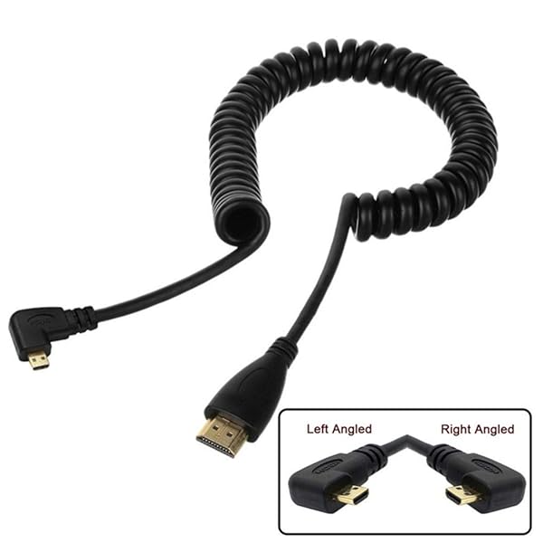HangTon HangTon Micro HDMI to HDMI Cable 4ft Left Angled for DSLR Cell Phone Tablet Laptop DV Camera Computer Monitor - View 4 of 7