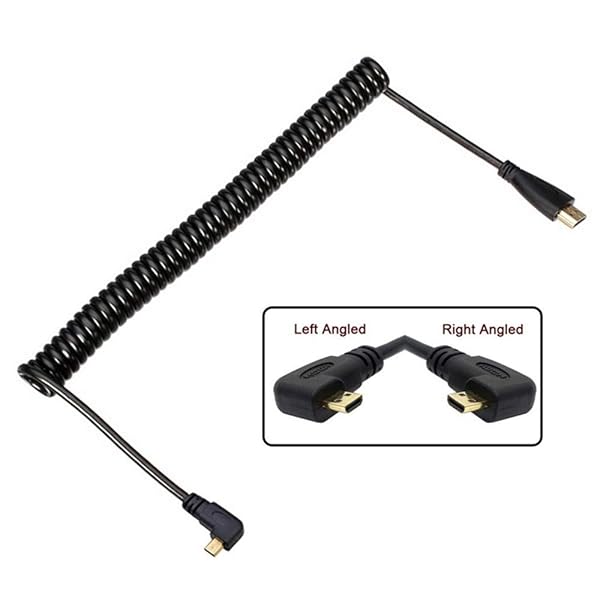 HangTon HangTon Micro HDMI to HDMI Cable 4ft Left Angled for DSLR Cell Phone Tablet Laptop DV Camera Computer Monitor - View 5 of 7