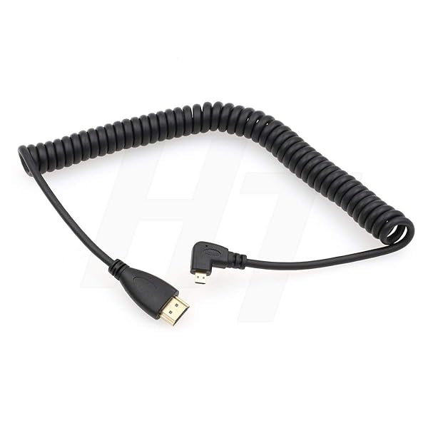 HangTon HangTon Micro HDMI to HDMI Cable 4ft Left Angled for DSLR Cell Phone Tablet Laptop DV Camera Computer Monitor - View 3 of 7