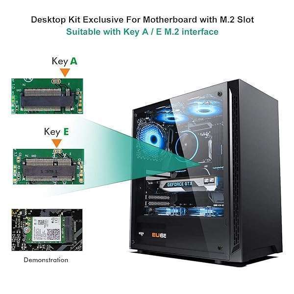 EDUP AX210 WiFi 6E Desktop Kit: Tri-Band 6GHz/5GHz/2.4GHz M.2 Card for Windows 10/11 with Bluetooth 5.2, Antennas & Ipex Cable - View 3 of 8