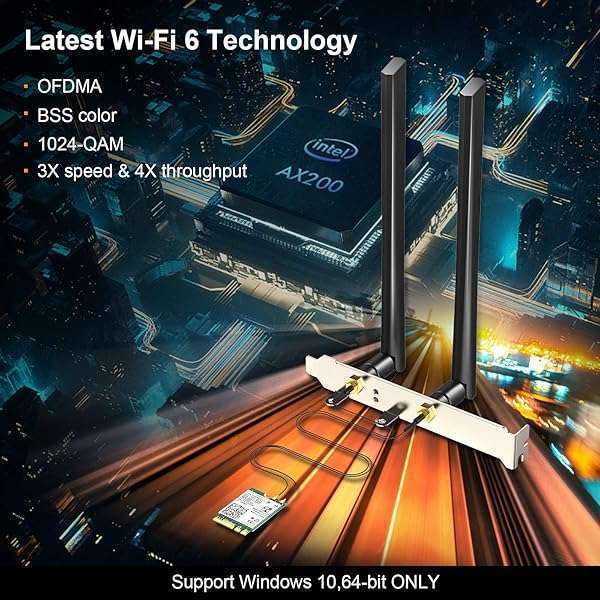 EDUP AX210 WiFi 6E Desktop Kit: Tri-Band 6GHz/5GHz/2.4GHz M.2 Card for Windows 10/11 with Bluetooth 5.2, Antennas & Ipex Cable - View 7 of 8